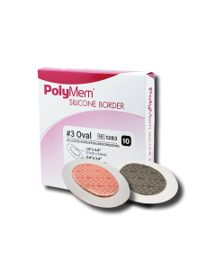 PolyMem Silikon Oval Silver 5x7,6cm (2,5x5cm)